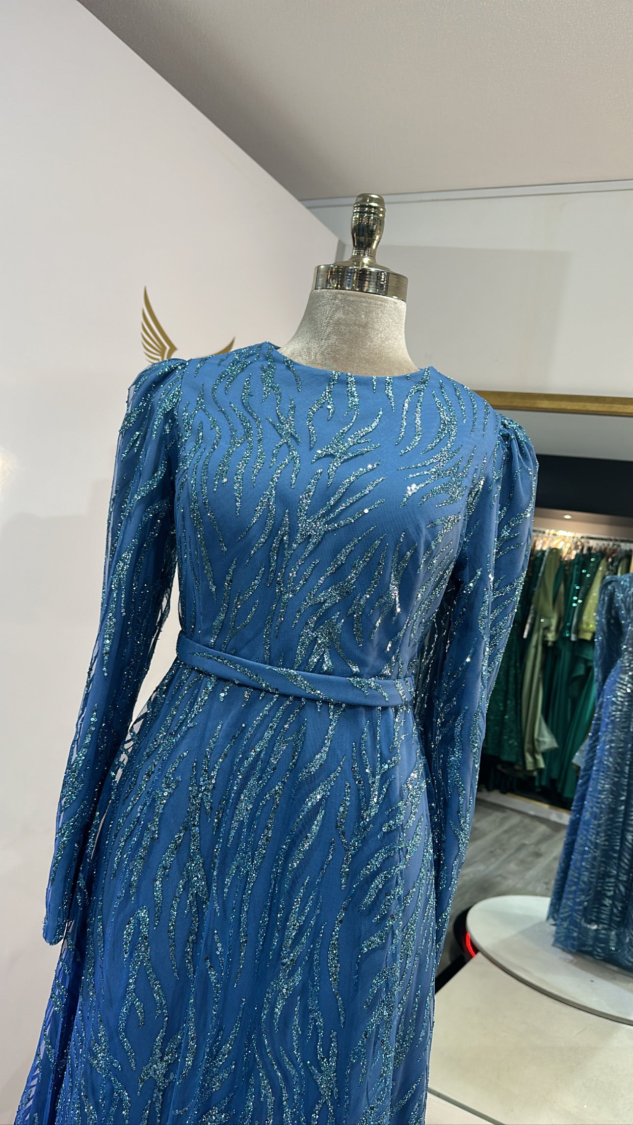 Elegant blue dress large sizes