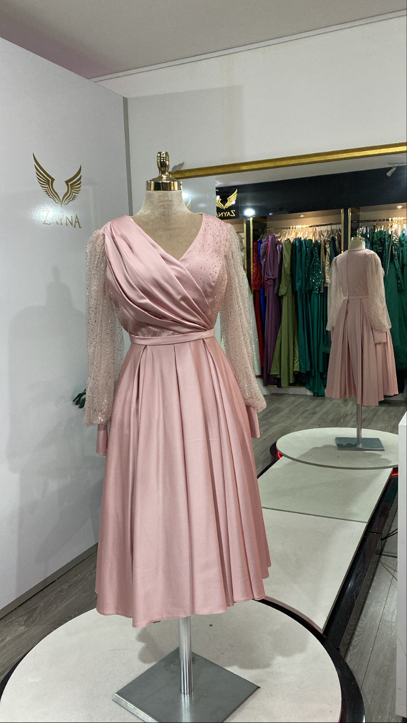 Pink midi dress