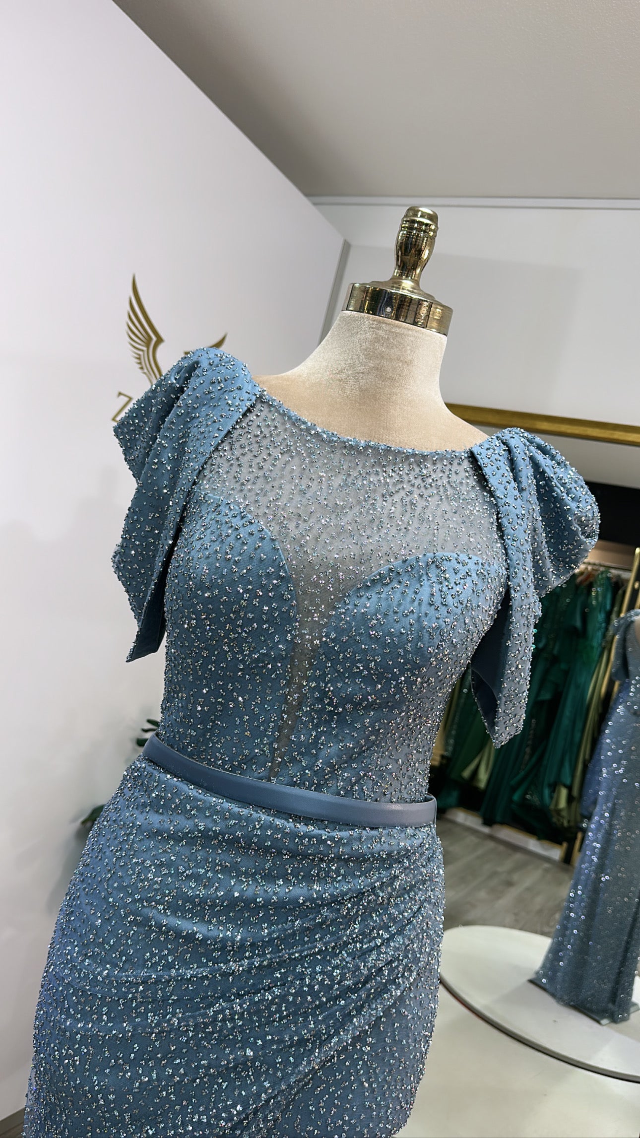 Blue top dress design