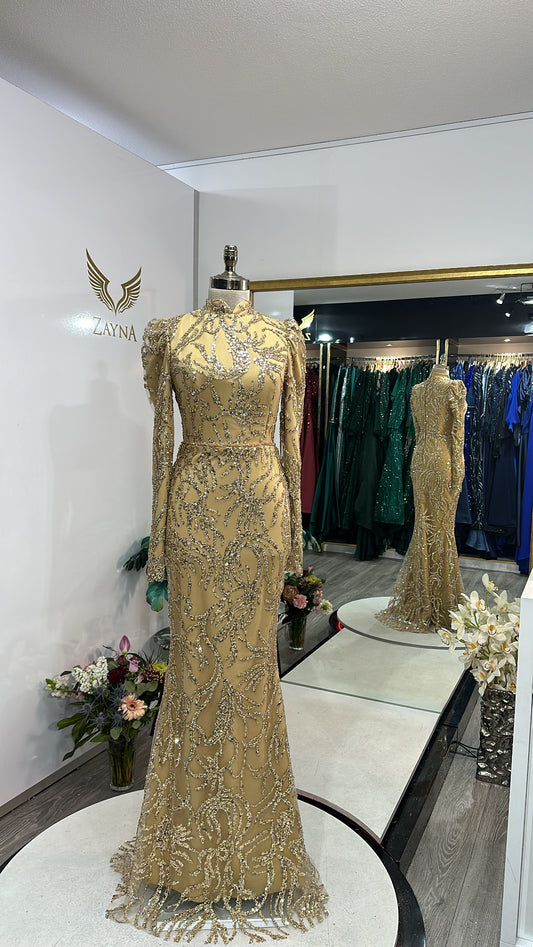 The Seyhan gold dress
