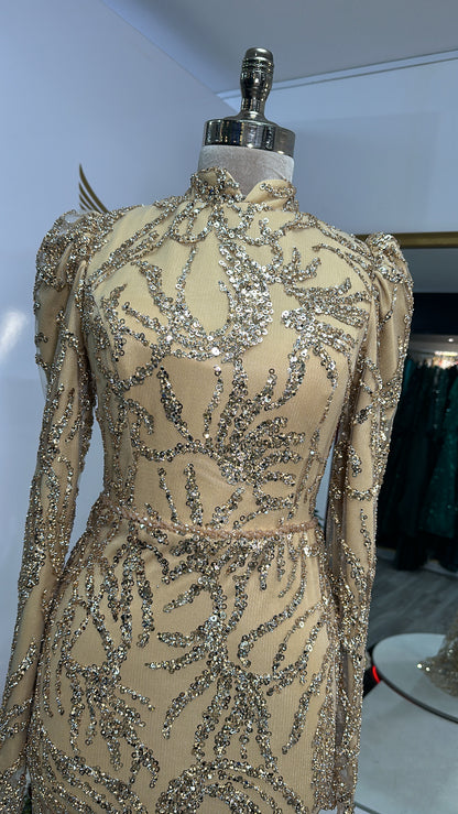 The Seyhan gold dress