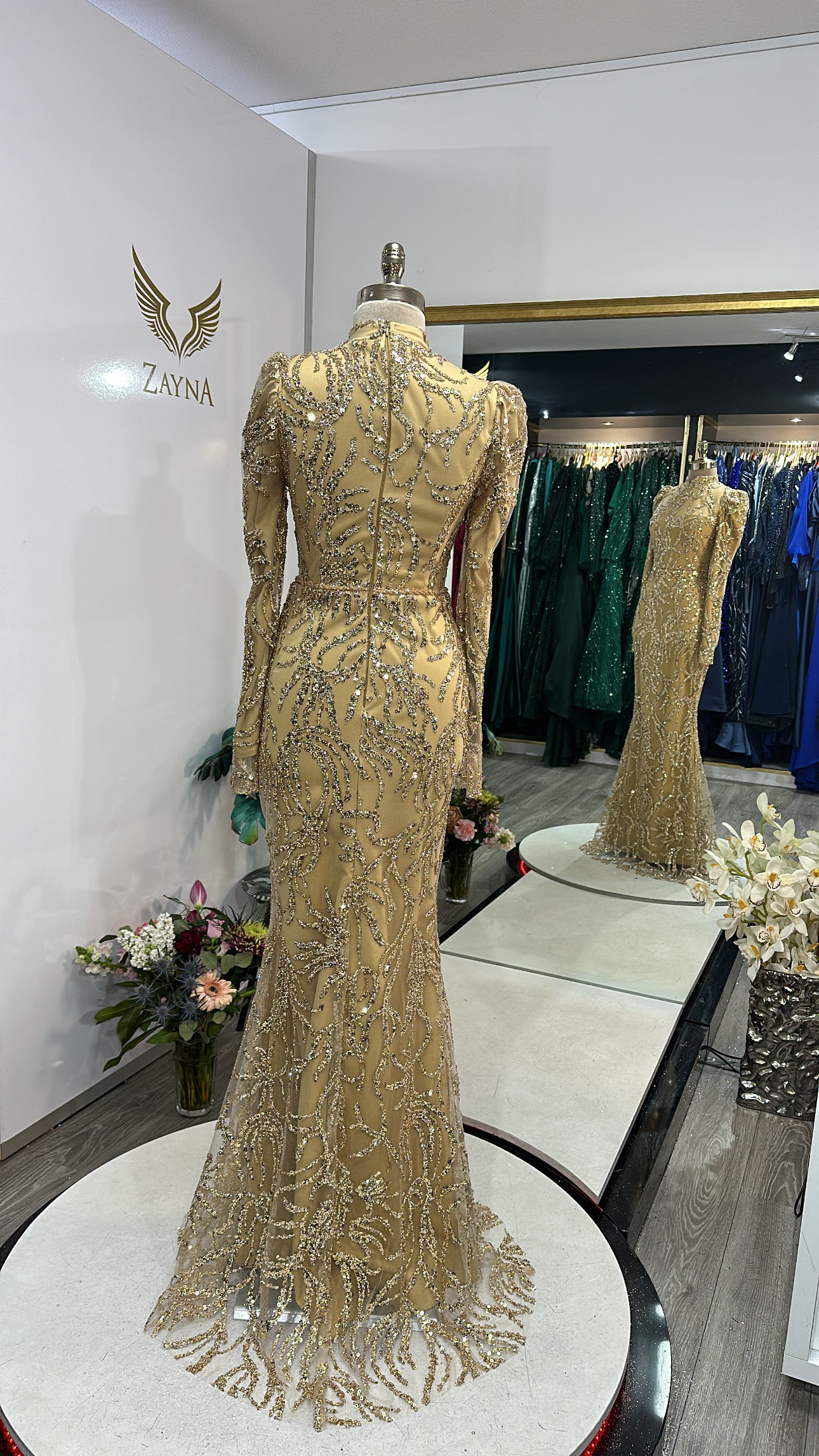 The Seyhan gold dress