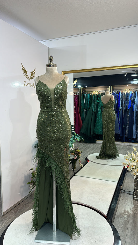 The Tuya khaki green dress