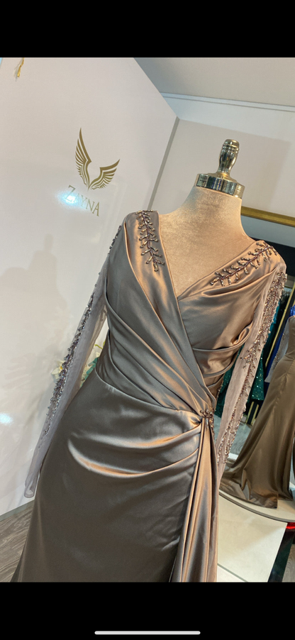 Elegant copper dress crafted