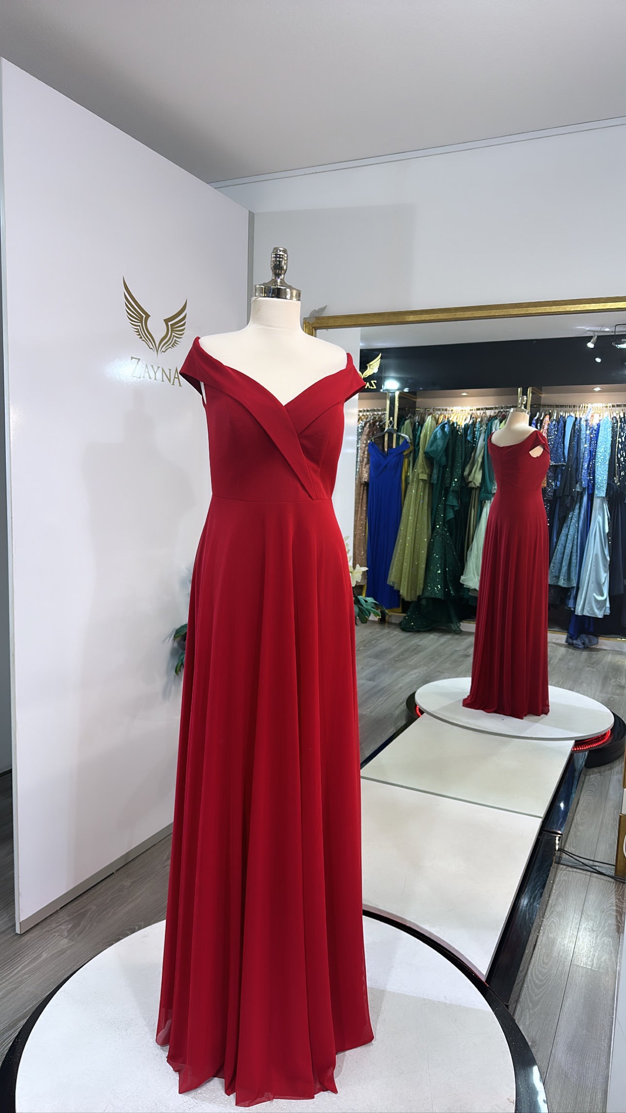 Elegant red dress processed or unprocessed