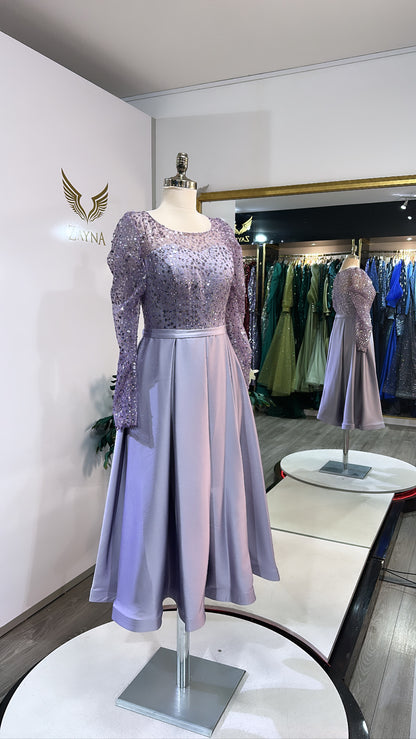 Elegant purple short dress