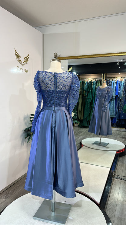 Elegant blue midi dress
