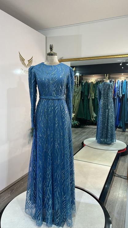 Elegant blue dress large sizes
