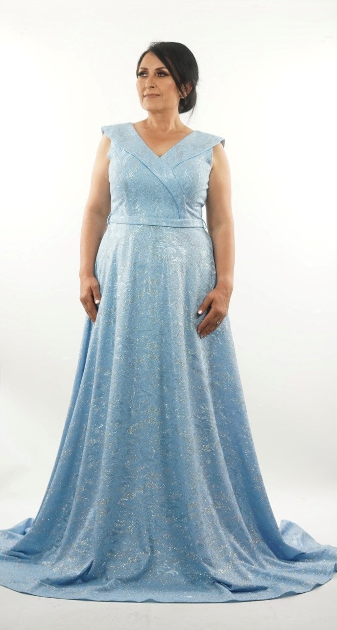 Aqua blue maxi dress