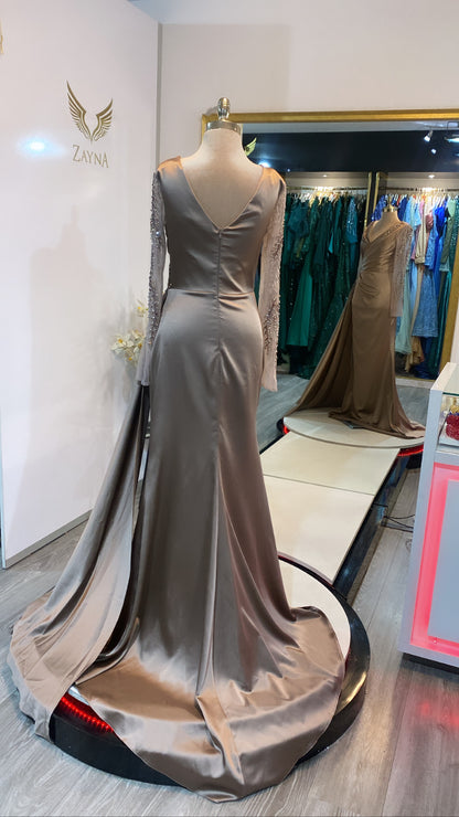 Elegant copper dress crafted