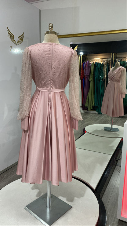Pink midi dress