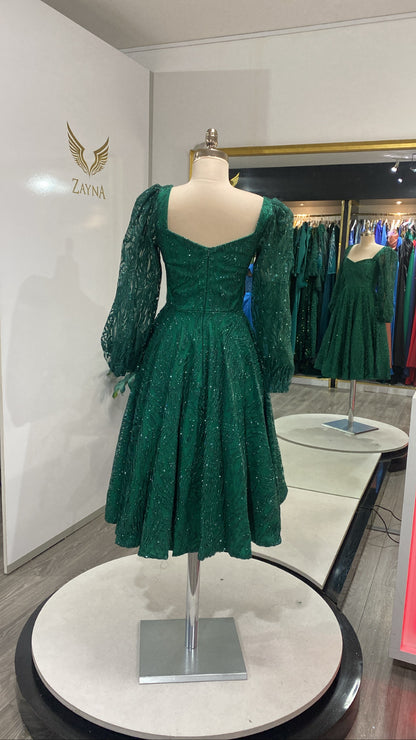 Midi dresses with glitter greendress