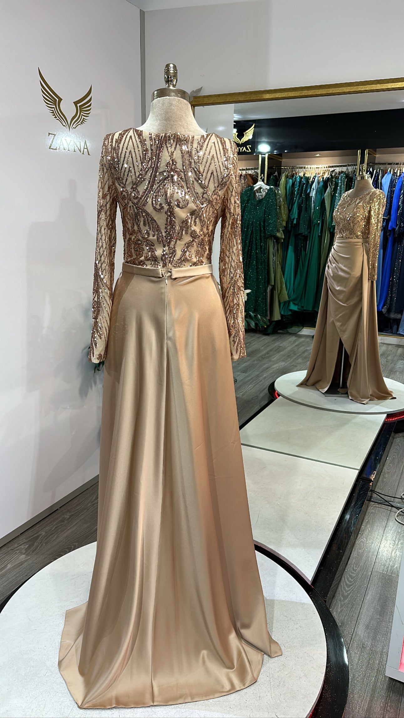 Elegant gold dress satin Zayna Dresses