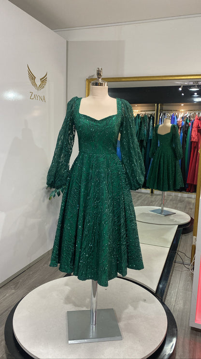 Midi dresses with glitter greendress