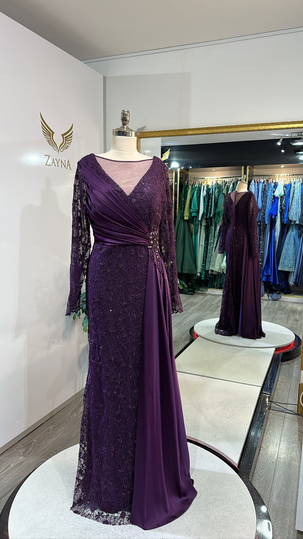 Elegant purple dress large sizes