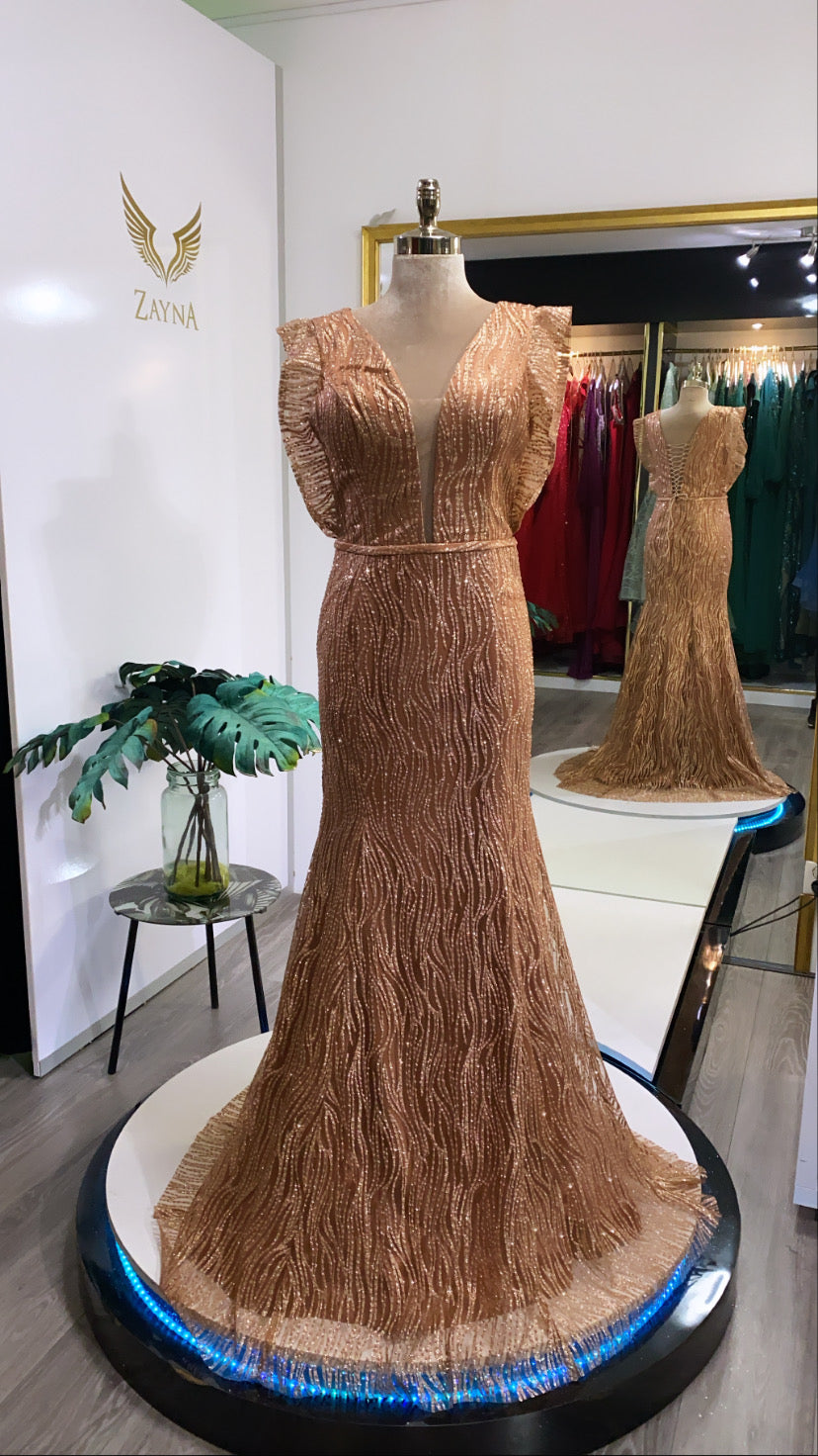 Copper-coloured elegant dress